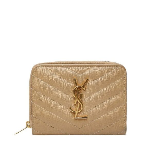 Saint Laurent YSL Monogram 403723 Beige Leather Women's Saint Laurent - Picture 1 of 10